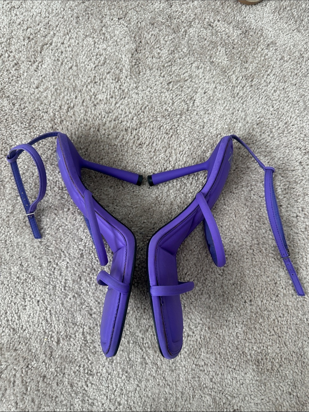 ZARA Purple Strappy Square-Toe Ankle-Tie Sandals - Picture 4 of 4